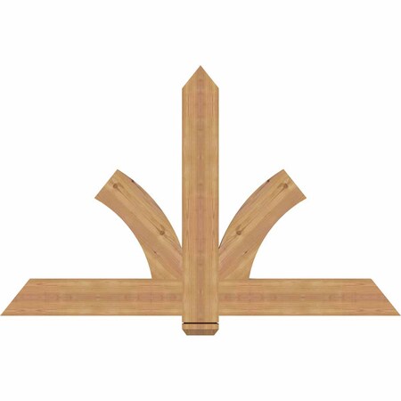 Ekena Millwork Redmond Smooth Timber Gable Bracket, Western Red Cedar, 60"W x 38"H x 1 1/2"D x 5 1/2"F, 15/12 Pitch GBW060X38X0206RED00SWR